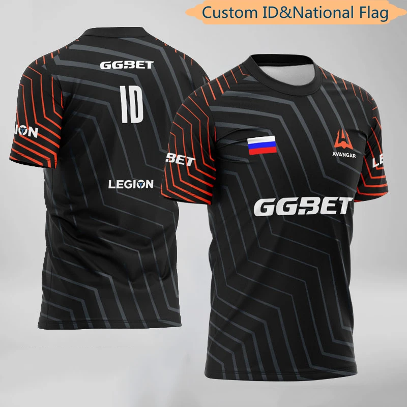CSGO E-sport AVANGAR команда униформа Trikots фанаты Angepasst ID Футболка с принтом короткий