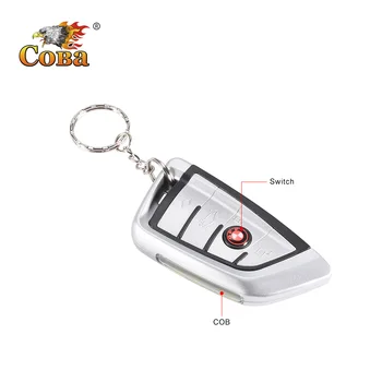 

COBA led keychain light portable mini work light waterproof car key light built-in button battery plastic shell Emergency light