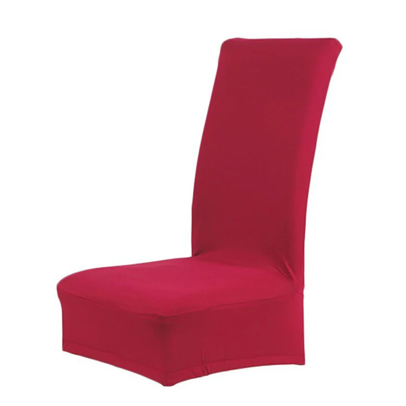 Dining Room Chair Cover Solid Color Spandex Sheet (red wine)Chair