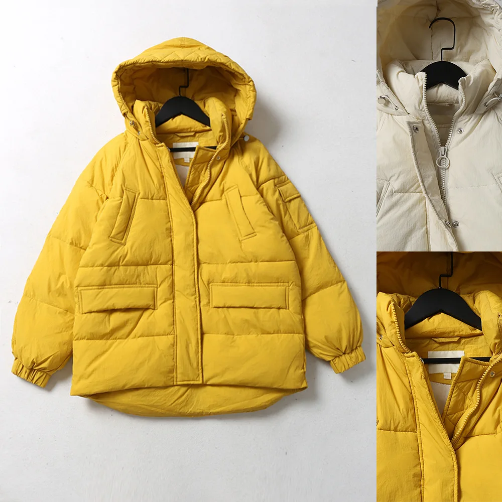 

7s50 Korean-style Hooded Warm Winter Long Sleeve Students College Style Thick Cotton-padded Clothes
