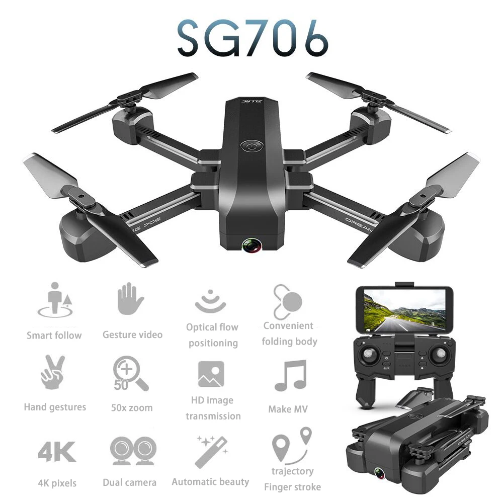 Good Price of  SG706 Camera Drones 4K aerial photography drone sky camera long distance wifi 4K HD Video Recording