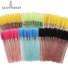 50 шт. одноразовый Кристалл щеточки с тушью для ресниц палочки Аппликатор Прививка ресниц Керлинг гребень наращивание ресниц Макияж инструмент