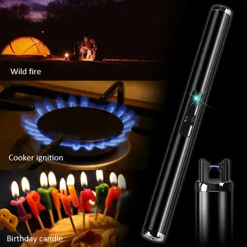 

USB Rechargeable Cigarette Lighters Long Kitchen Electronic Lighters Windproof Plasma Electric Novelty Lighter ARC
