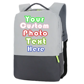

2019 Custom Logo Printed Customized Text Photo Ultra light waterproof unisex computer backpack simple business travel backpack