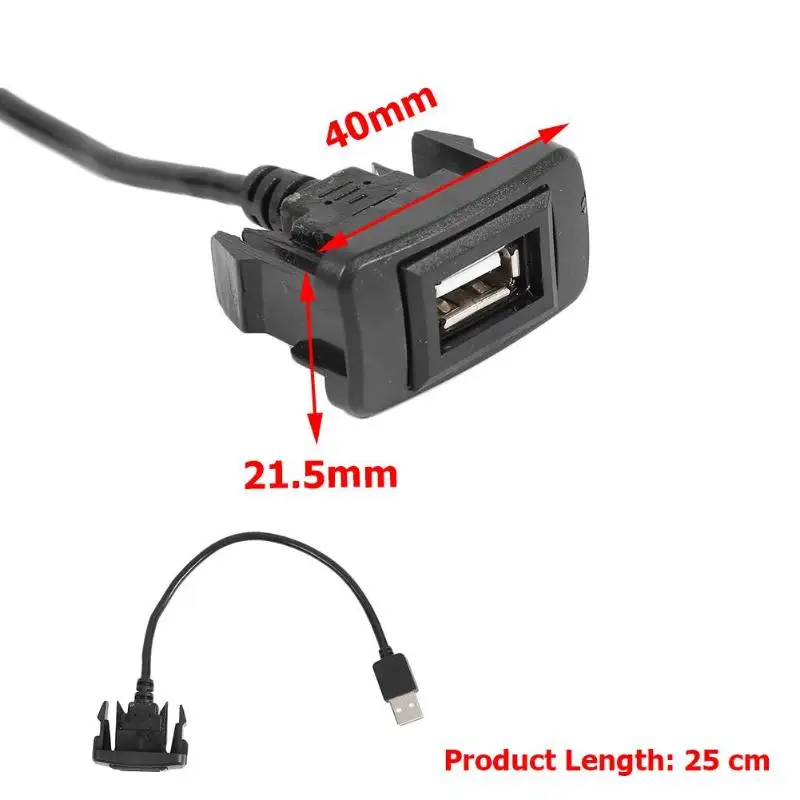 Автомобильный приборной панели флеш-крепление USB 2,0 порт Панель удлинитель строгие стандарты качества отличный пластиковый адаптер для Toyota - Название цвета: A