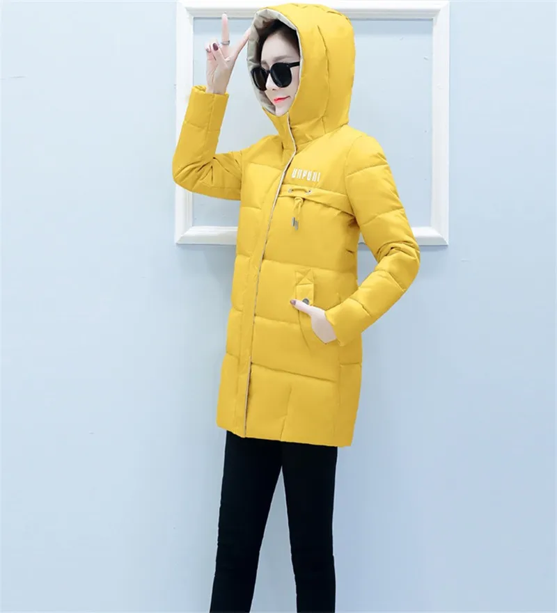 New Winter Women Casual Long Sleeve Hooded Jackets Loose Warm Middle School Student Cotton Coat Female Coats Zipper Outerwea