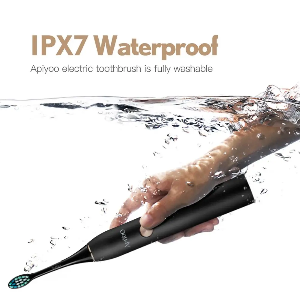 P7 충전식 Apiyoo 전동 칫솔 음파 칫솔 5 모드 성인 타이머 IPX7 방수 자동 울트라 소닉 브러쉬
