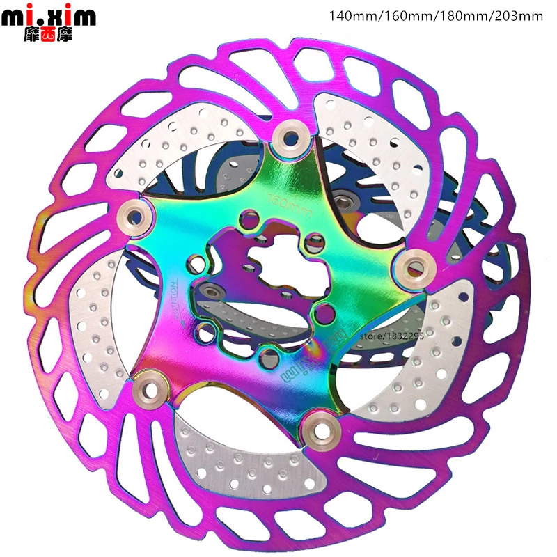 

2020 New rainbow MTB Mountain Bike Cooling Brake Rotors Road Floating Bicycle Brake Six Nail Disc 140/160/180/203mm
