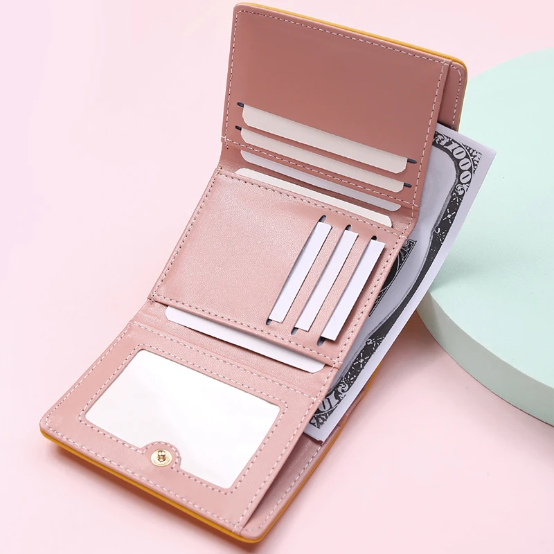 Кошелек женский складной с изображением динозавра, Пряжка для бумажника, кошелек для мелочи из искусственной кожи