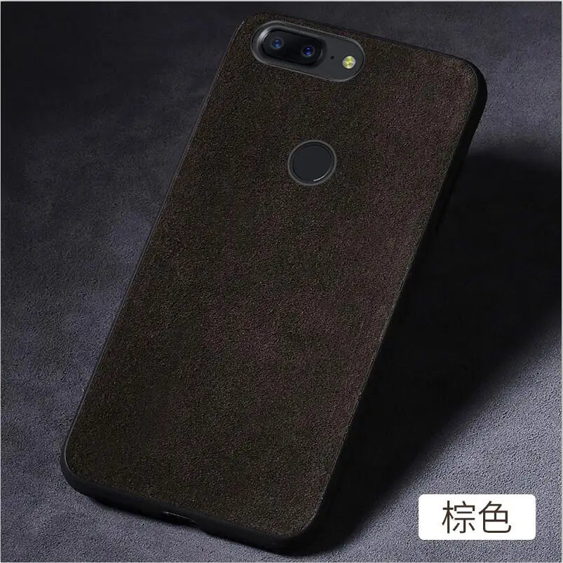 Коричневый Чехол из натуральной кожи с мехом и замшевой подкладкой для Oneplus 7pro 6T 6, Мягкий противоударный силиконовый чехол для one plus 7T pro - Цвет: Коричневый
