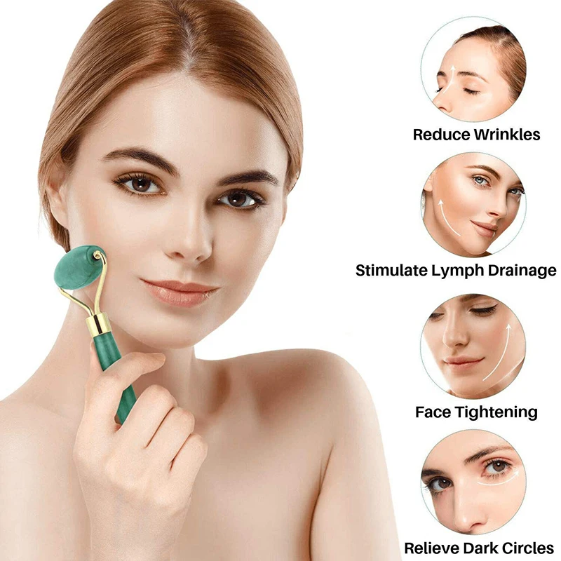 Бесшумный двойной ролик для лица Gua Sha массажер Набор инструментов с подарочной коробкой для крема для лица антицеллюлитный против морщин