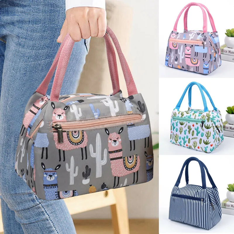 

Cartoon Printed Lunch Bag Handheld Insulated Thermal Cool Bags Picnic Food Box ALS88