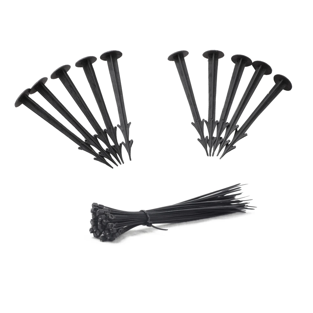 Multifunctional Plastic Yard Garden Stakes With Bandage For Agriculture Hand Tools Plant Support Holding Ground Down Tents Garden Netting Aliexpress
