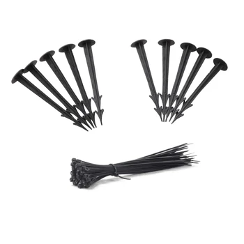 

New Multifunctional Plastic Yard Garden Stakes With Bandage For Agriculture Hand Tools Plant Support Holding Ground Down Tents