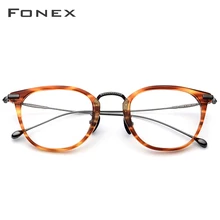 FONEX, титановые оптические очки, мужские, по рецепту, Ретро стиль, квадратные очки, оправа для женщин, Ретро стиль, круглые очки для близорукости, 839