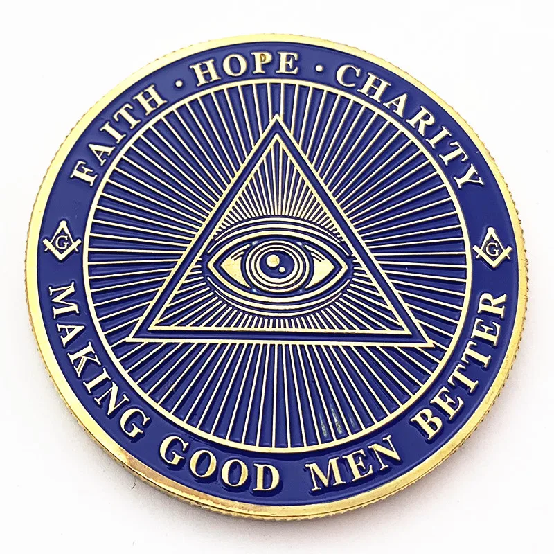 Brotherhood Freemasons Masonic Gold Coin masonic allseeing eye Coin