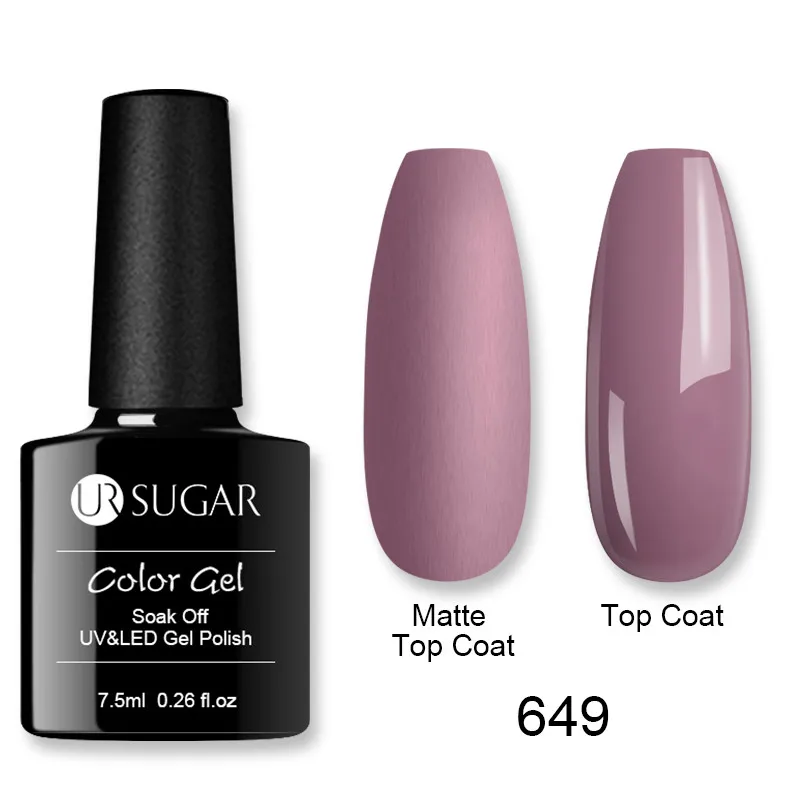Ur Sugar 7,5 мл Гель-лак для ногтей гибридные лаки для маникюра ногтей Полупостоянный УФ светодиодный Гель-лак для дизайна ногтей базовое верхнее покрытие - Цвет: 649