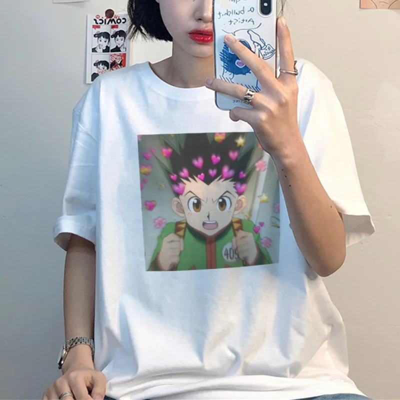 Летние Hunter X Топы гон-Фрикс Love/женская футболка топы футболки с коротким рукавом и
