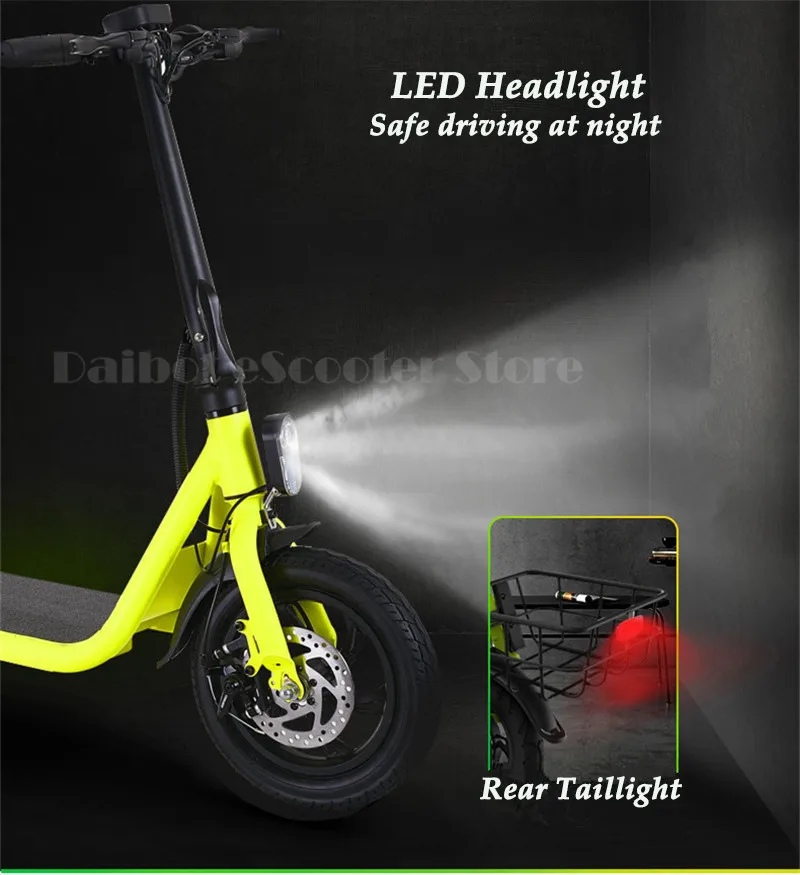 Clearance Daibot Adult Electric Scooter Car Two Wheel Electric Scooters With Child Seat 12 Inch 350W 36V Portable Electric Bike Two Seater 15