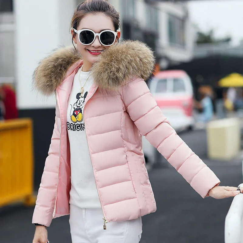 

2018 New Style Women Coat Europe And America Hot Selling Cotton Coat Women's Large Size Korean-style Cotton Coat Short Large Fur
