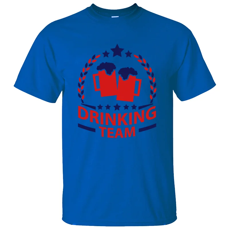 Модная футболка с надписью beer drinking Team t2 для мужчин и женщин; Стандартная Мужская футболка; веселый топ с коротким рукавом в стиле хип-хоп