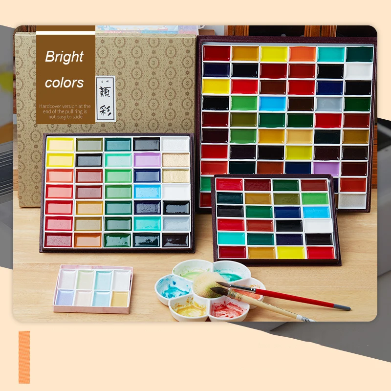 

1set Japan Sakura Auspicious Solid Watercolor Pigmant 48/60 Colors Art Supplies Painting Supplies