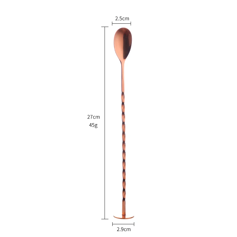 RoseGold 4 шт./лот многофункциональная нержавеющая сталь стоящая перемешивающая ледяная барная ложка Коктейльные виски металлическая Питьевая Ложка украшение стола - Цвет: RoseGold