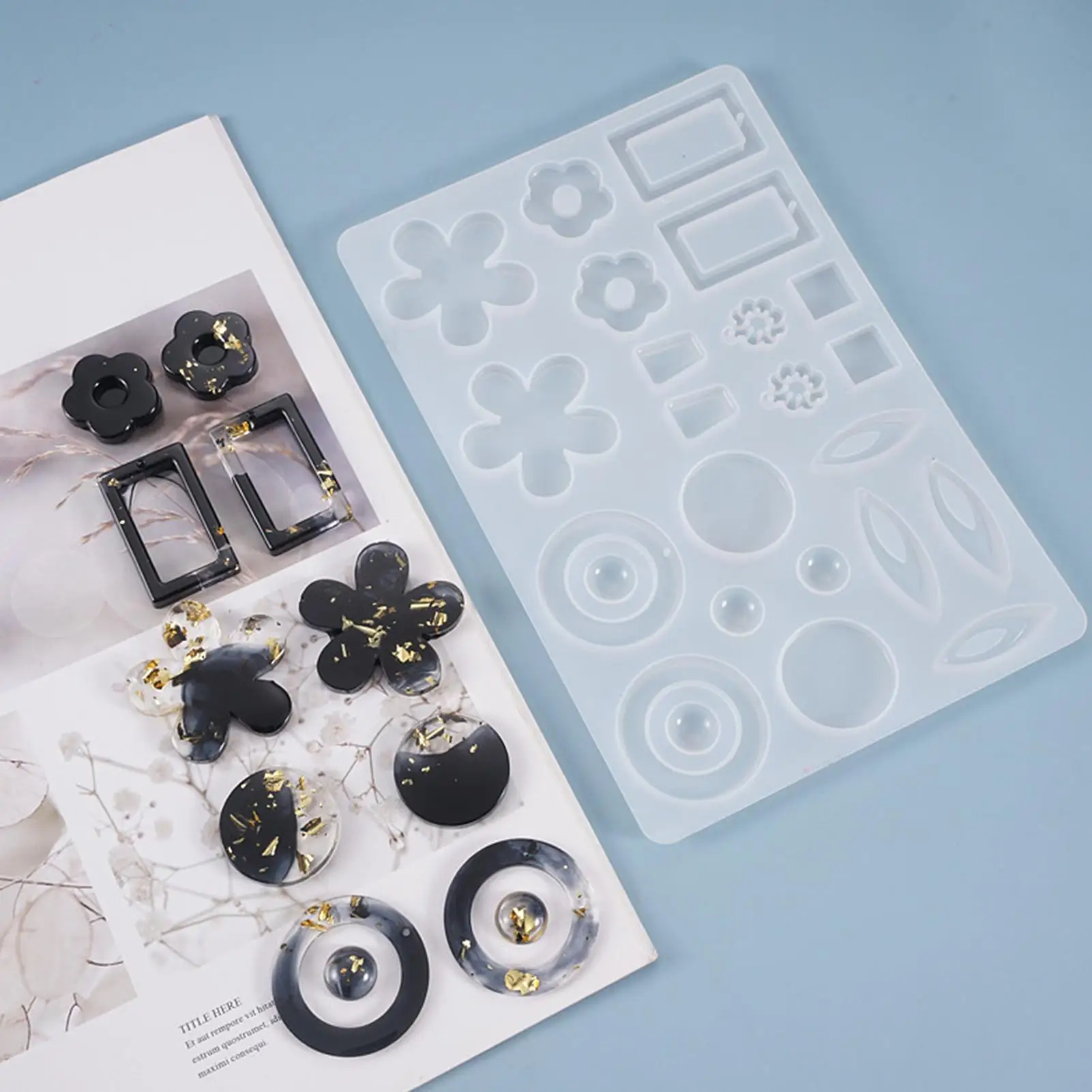 

DIY Crystal Epoxy Earring Necklace Flower Silicone Mould Craft Gift Making Tool