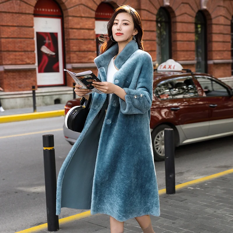 Natural Real Fur Coat Autumn Winter Wool Jacket Men Clothes 2020 Korean Vintage Double-faced Mink Abrigo Mujer LJ20831 | Женская одежда