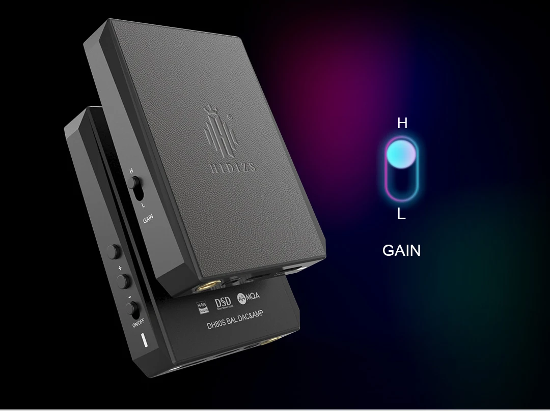 Hidizs DH80 DH80S Portable Headphone Amplifier USB DAC AMP DSD Decoding with MQA HiFi Audio DAP for Mac OS / Win / Android iOS