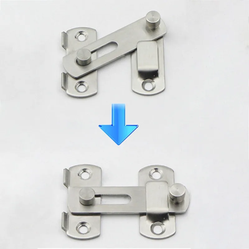 ZHFRC 2 Inches Easy Install Stainless Steel Security Room Window Home for Pet Cage Hasp Latch Lock Cabinet Anti Corrosion Sliding Door 