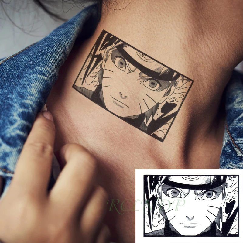 Tattoo stickers waterproof male and female long-lasting Japanese comics  two-dimensional Naruto Uzumaki Naruto Kakashi Gaara - AliExpress