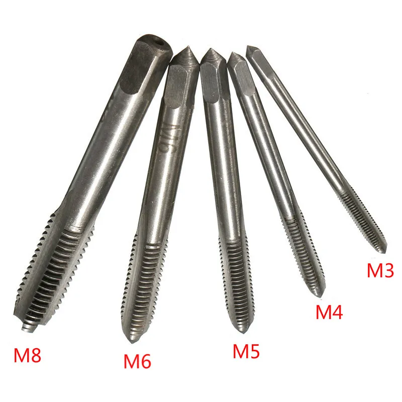 Метчик ручной из быстрорежущей стали M3/M4/M5/M6/M8 5 шт./компл. | Инструменты