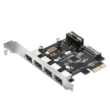 

5Gbps High Speed PCIE To USB 3.0 4Pin 15Pin 4 Port PCI Express Expansion Card Adapter Connector with CD Driver For Desktop PC