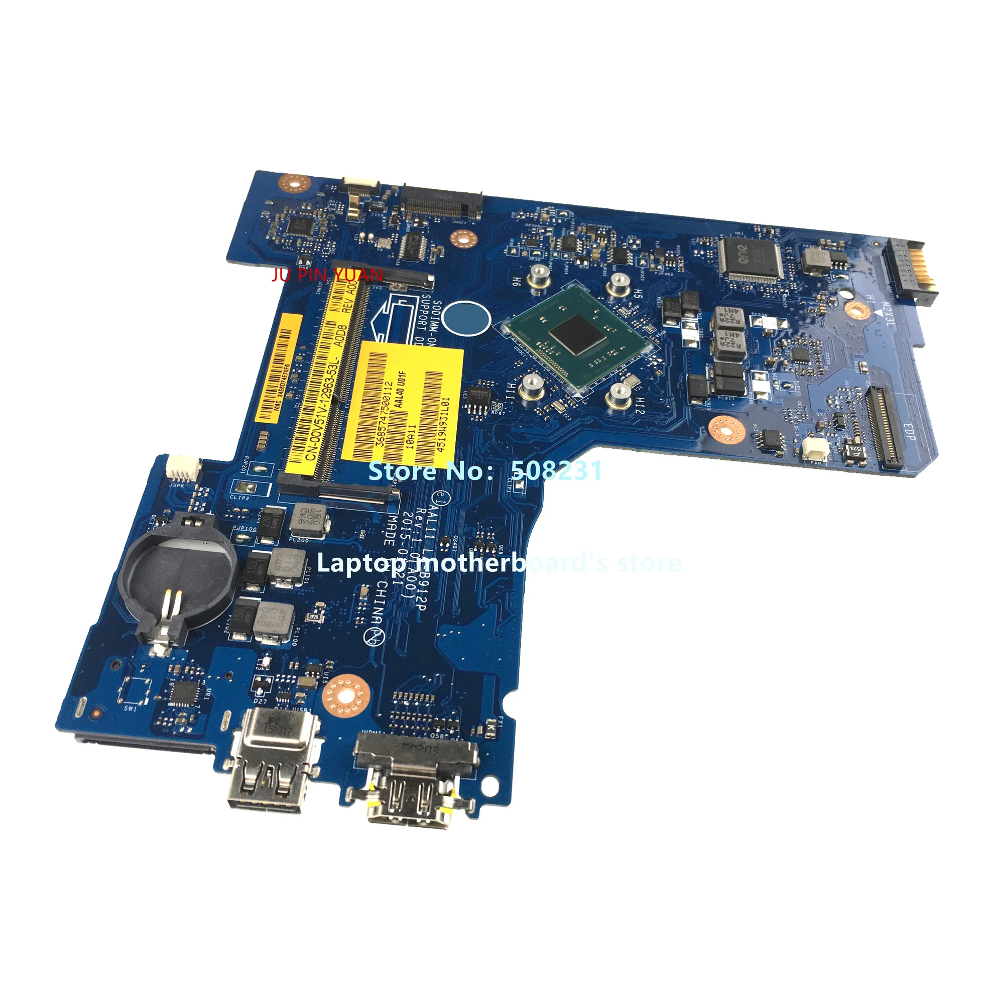 

For DELL Inspiron 5551 5552 5451 Laptop Motherboard AAL11 LA-B912P CN-00V51V 00V51V With N3540 CPU DDR3 100% Full Tested