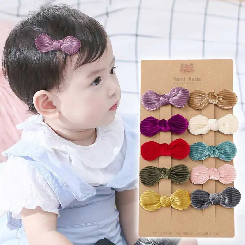 

1 Pieces Baby Girl Cute Kawaii Infant Corduroy Fabric Hair Accessory Newborn Headwear Tiara Gift Toddlers Clips Hairpins