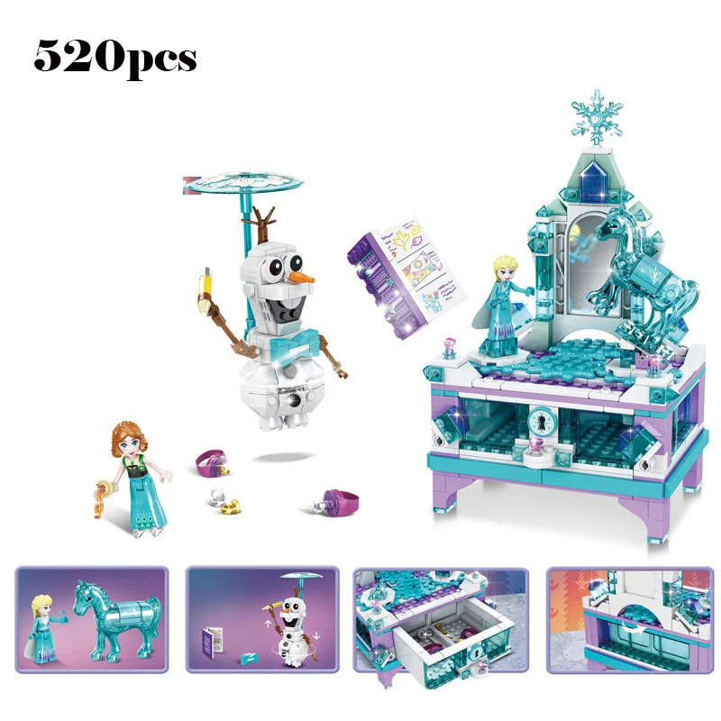 

Frozen Snow World Series The Elsa`s Magical Ice Castle Set girls Model Disney Blocks Bricks Toys Girl friend compatible