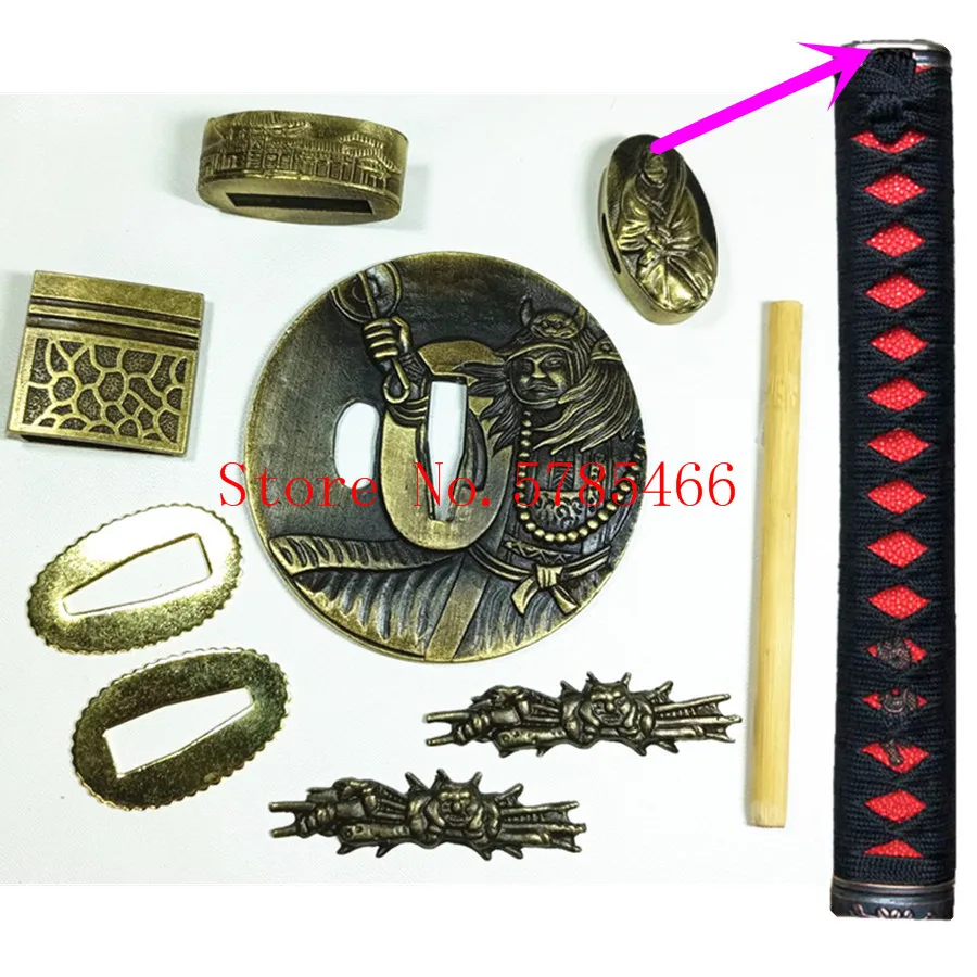 A Set Japanese Samurai Sword Hand Guard for Katana/Wakizashi/Tanto Accessory Tsuba+Menuki+Fuchi+Kashira+Handle+Habaki+Seppa | Дом и сад