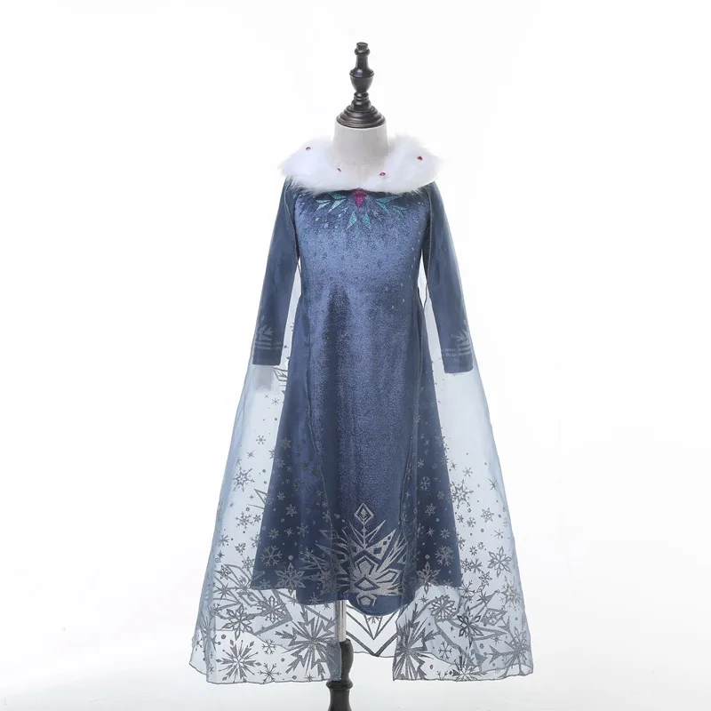 Frozenn 2 Elsa Anna Dress Kid Dresses for Girls Vestidos De Fiesta Noche Costume Long Sleeves Princess Girl | Детская одежда и