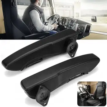 

Hot 2Pcs Universal Car Adjustable Armrests Arm Seat Handle Engineering Seat Hand Rail Pair Comfortable Rest PU Foam Black for Tr
