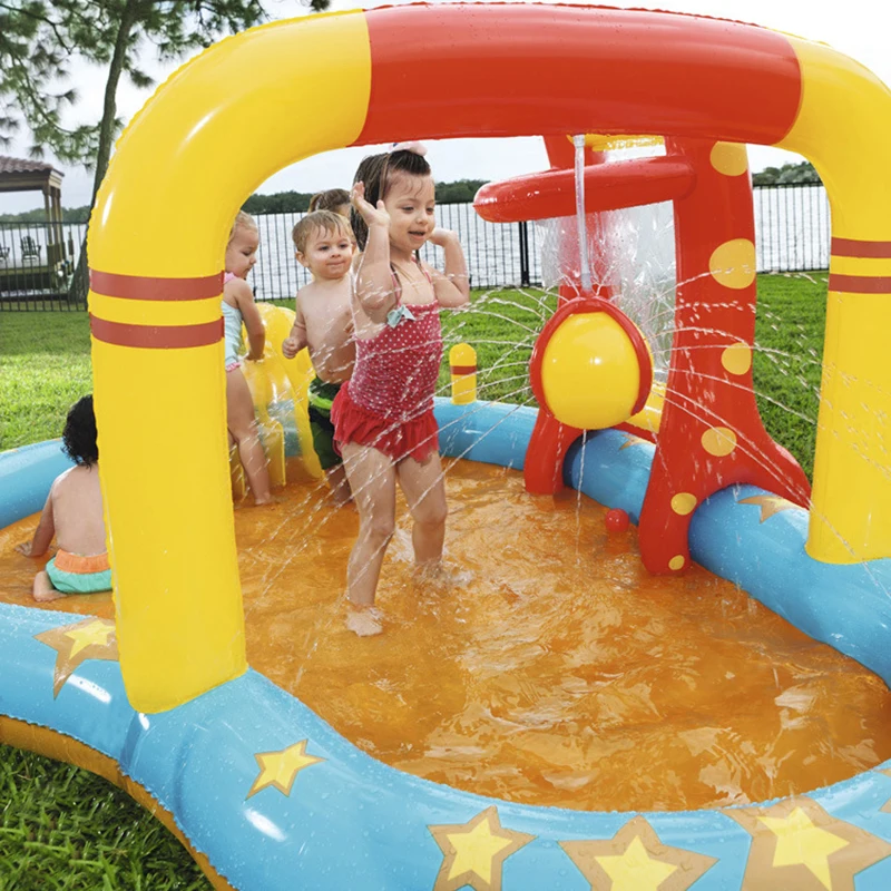 Kids Inflatable Swimming Pool Cartoon Baby Swimming Pool Large Paddling for Children Outdoor Above Ground