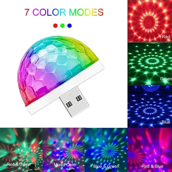 Multicolor USB Iluminación LED interior de coche atmósfera luz de neón colorido luz de control de voz mini festival luz de la etapa