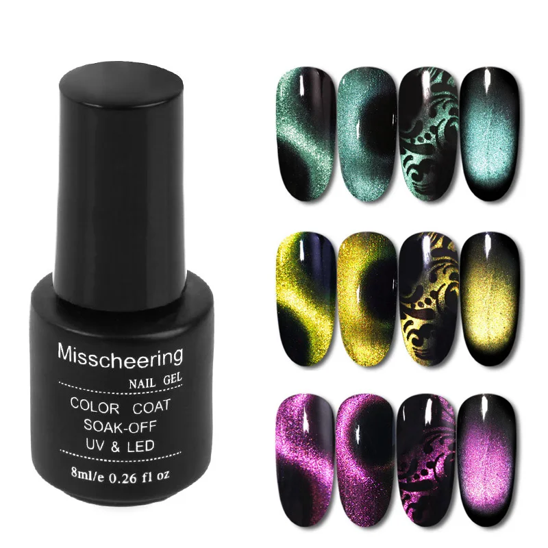 5D Cat Eye Magnet Nail Gel Polish 8Ml Magnetic Shining Gel Laser Soak Off Nail Art Gel Lacquer Soak Off Dust Nail Art Decoration