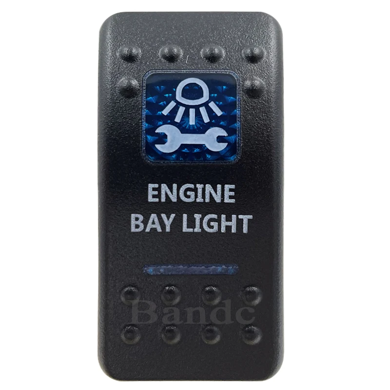 

Cover Cap Only！Car Boat RV ENGINE BAY LIGHT Rocker Switch Cover Cap Blue Window Labeled Control Cap Accessories