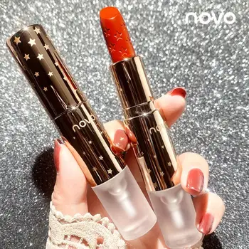 

NOVO 4 Color Matte Lipstick Solid Color Raincoat Lipstick Waterproof Non-fading Makeup Long Lasting Moisturizing Girl Gift TSLM2