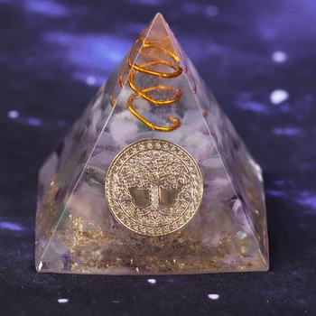 

Natural Fluorite Orgonite Pyramid Energy Converter Helps Career Resin Decorative Craft That Changes The Magnetic Field Of Life G