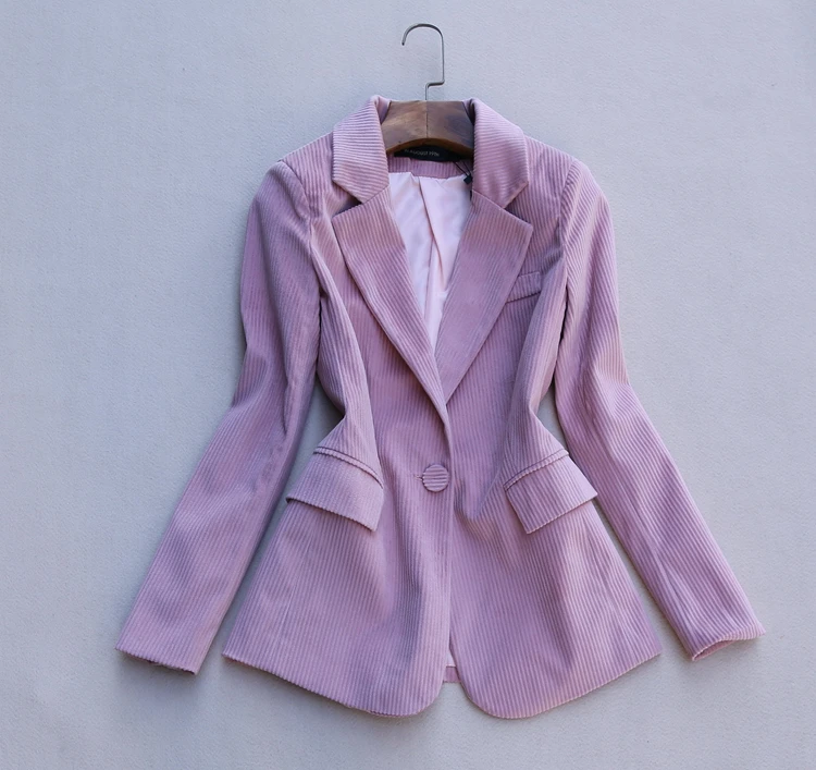 elegant suit women suits Corduroy suit jacket& wide leg pants two-piece Office lady blazer set formal pant suits for women