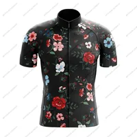 COLORED FLORAL Men's Cycling Jersey Set Bike Clothing Short Sleeve Bib Shorts Gel Breathable Pad Maillot Ciclismo Hombre 2