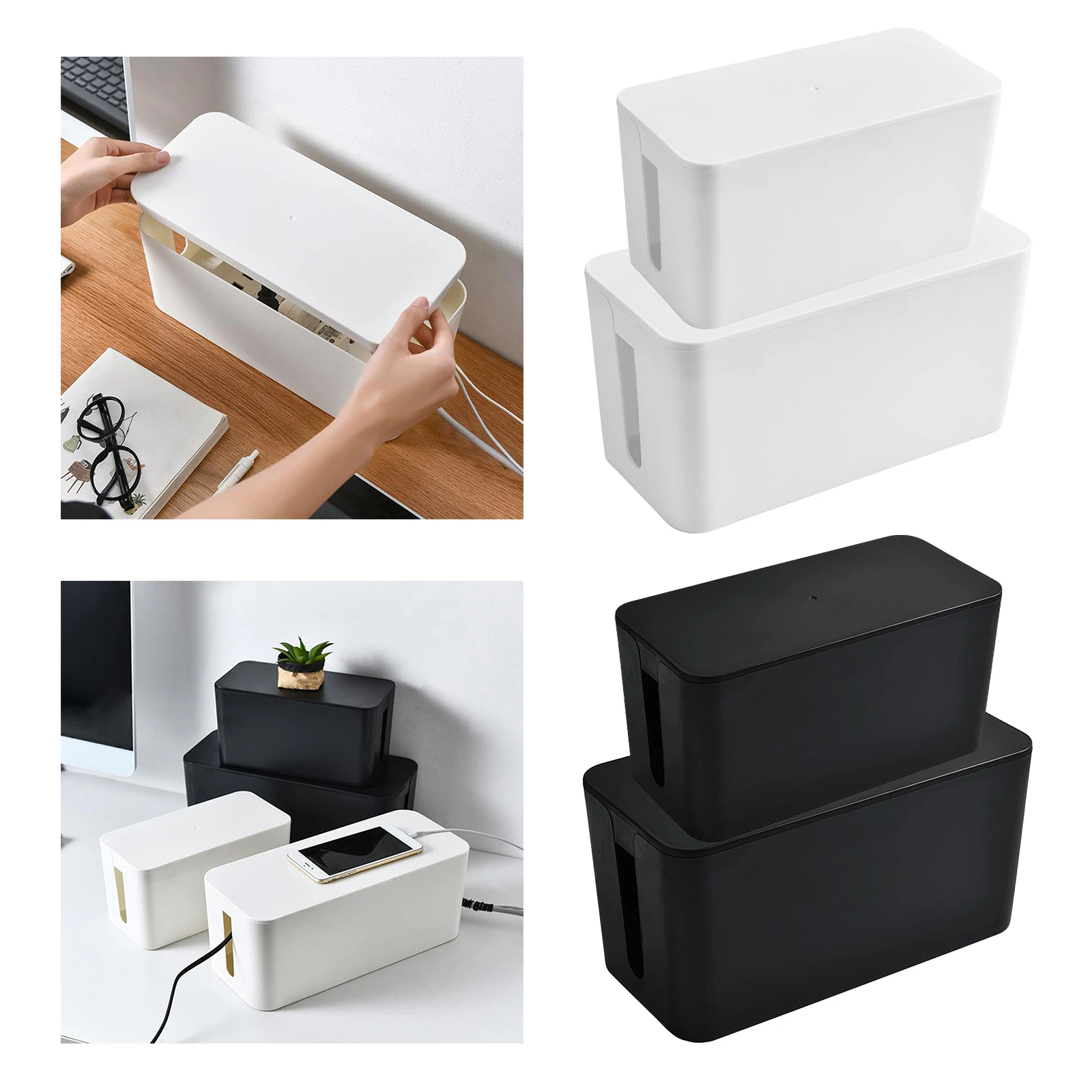 Cable Tidy Box, Hide and Conceal Extension Blocks and Electrical Cables, Fully Safety Tested Cable Management Solution