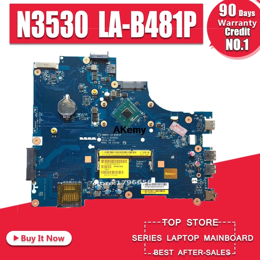  Laptop motherboard for DELL Inspiron 15 3531 PC Mainboard N3530 CPU 0Y3PXH LA-B481P full tesed DDR3